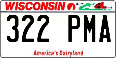 WI license plate 322PMA