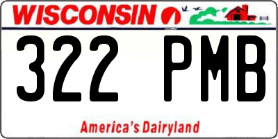 WI license plate 322PMB