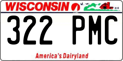 WI license plate 322PMC