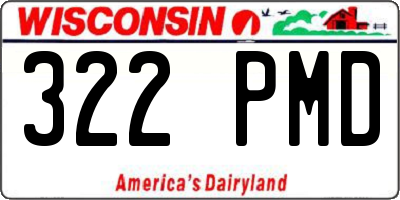 WI license plate 322PMD