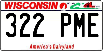 WI license plate 322PME