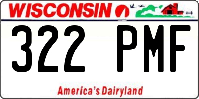 WI license plate 322PMF