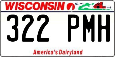 WI license plate 322PMH