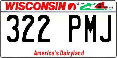 WI license plate 322PMJ