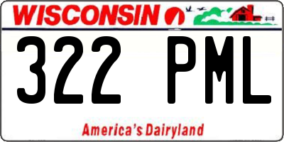 WI license plate 322PML