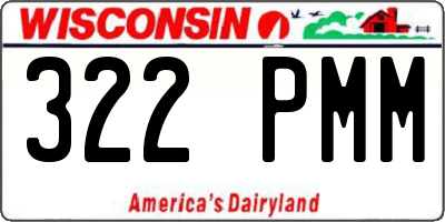 WI license plate 322PMM