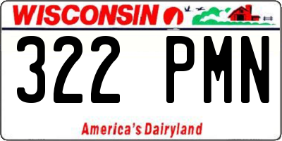 WI license plate 322PMN