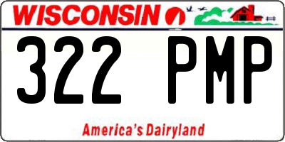 WI license plate 322PMP