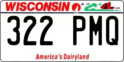 WI license plate 322PMQ