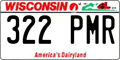 WI license plate 322PMR