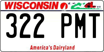 WI license plate 322PMT