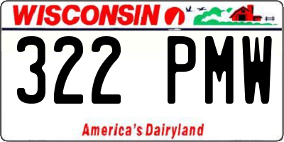 WI license plate 322PMW
