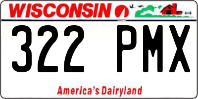 WI license plate 322PMX