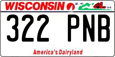 WI license plate 322PNB