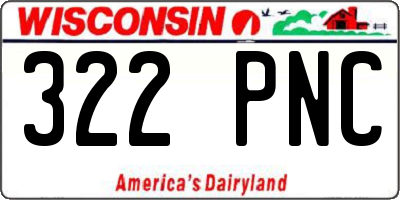 WI license plate 322PNC