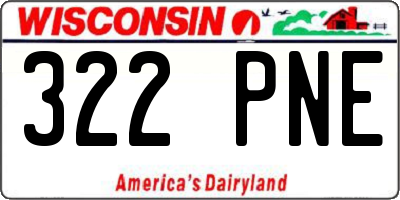 WI license plate 322PNE