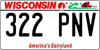 WI license plate 322PNV