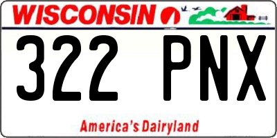WI license plate 322PNX