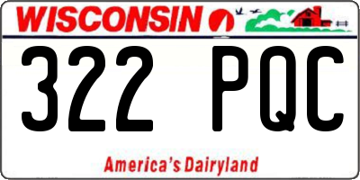 WI license plate 322PQC