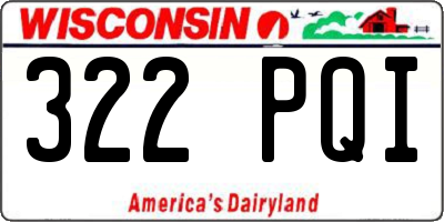 WI license plate 322PQI