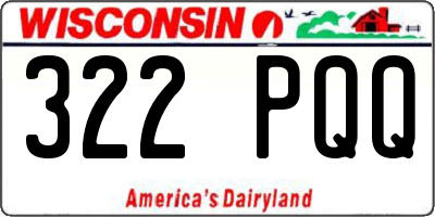 WI license plate 322PQQ
