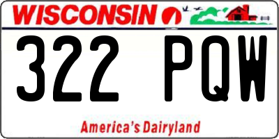 WI license plate 322PQW