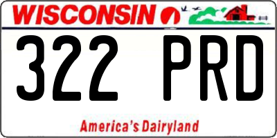 WI license plate 322PRD