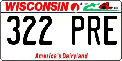 WI license plate 322PRE