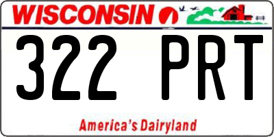 WI license plate 322PRT