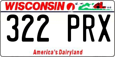 WI license plate 322PRX
