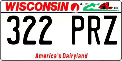 WI license plate 322PRZ