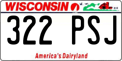 WI license plate 322PSJ