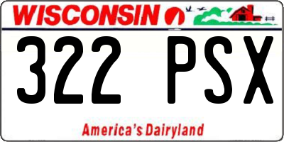 WI license plate 322PSX