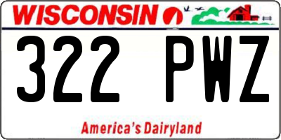 WI license plate 322PWZ