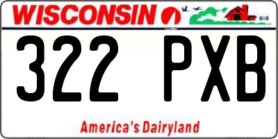 WI license plate 322PXB