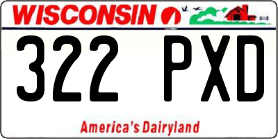 WI license plate 322PXD