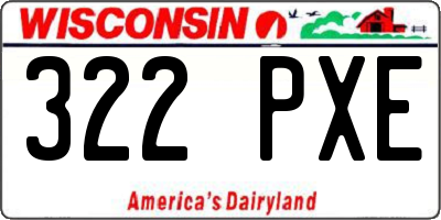 WI license plate 322PXE