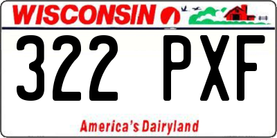 WI license plate 322PXF