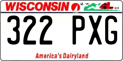 WI license plate 322PXG