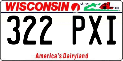 WI license plate 322PXI