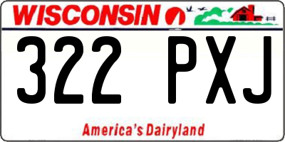 WI license plate 322PXJ