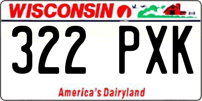 WI license plate 322PXK