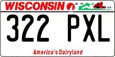 WI license plate 322PXL