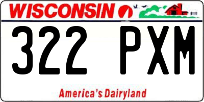 WI license plate 322PXM