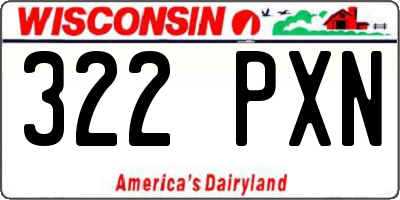 WI license plate 322PXN