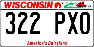 WI license plate 322PXO