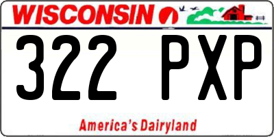 WI license plate 322PXP