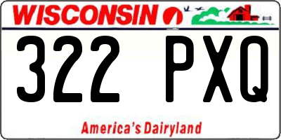 WI license plate 322PXQ