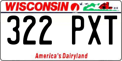 WI license plate 322PXT