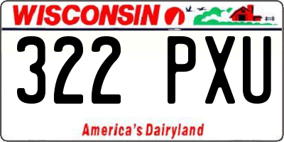 WI license plate 322PXU